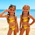 thumbnail image 1 of CCRFTGI Girls Swimsuit Size 10-12 Two Piece Sets Swimming Bikini Set Beach Holiday Bathing Suit Cute Summer Hawaiian Tropic Girls Clothes Swim Suit Kids Bikini Swimwear Yellow 2-3 Years, 1 of 9