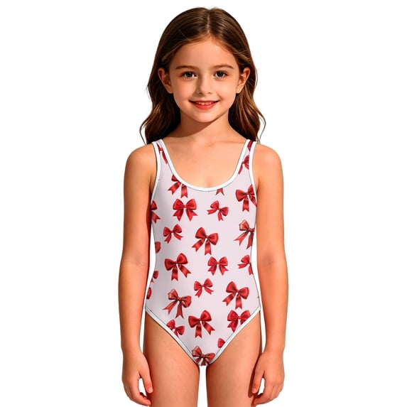 CCRFTGI Girls Swimsuits Size 7 Summer Cute Print Quick Dry High Cut Print Vacation Swimwear Girls One Piece Swimsuits Bathing Suit for Beach Hot Pink 9-10 Years