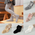 thumbnail image 1 of CCRFTGI Girls Tights Cable Knit Bow Warm Leggings Seamless Cotton Cute Little Girl Pantyhose Beige 4-6 Years, 1 of 3