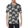 thumbnail image 1 of CCRFTGI Hawaiian Shirt for Men Golf Cotton Short Sleeve Polo Shirts Summer Dark Green Shirts for Men Vacation Palm Trees Printed Button Up Men's T-Shirts,Dark Green S, 1 of 5