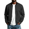 thumbnail image 1 of CCRFTGI Jackets for Men Water-Resistant Stand Collar Track Jackets Midweight Travel Stylish Casual Sweatshirts Coats Black XL, 1 of 6