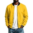 thumbnail image 1 of CCRFTGI Jackets for men Casual Stylish Full Zip Lightweight Windbreaker Fashion Jackets with Pockets Yellow L, 1 of 6