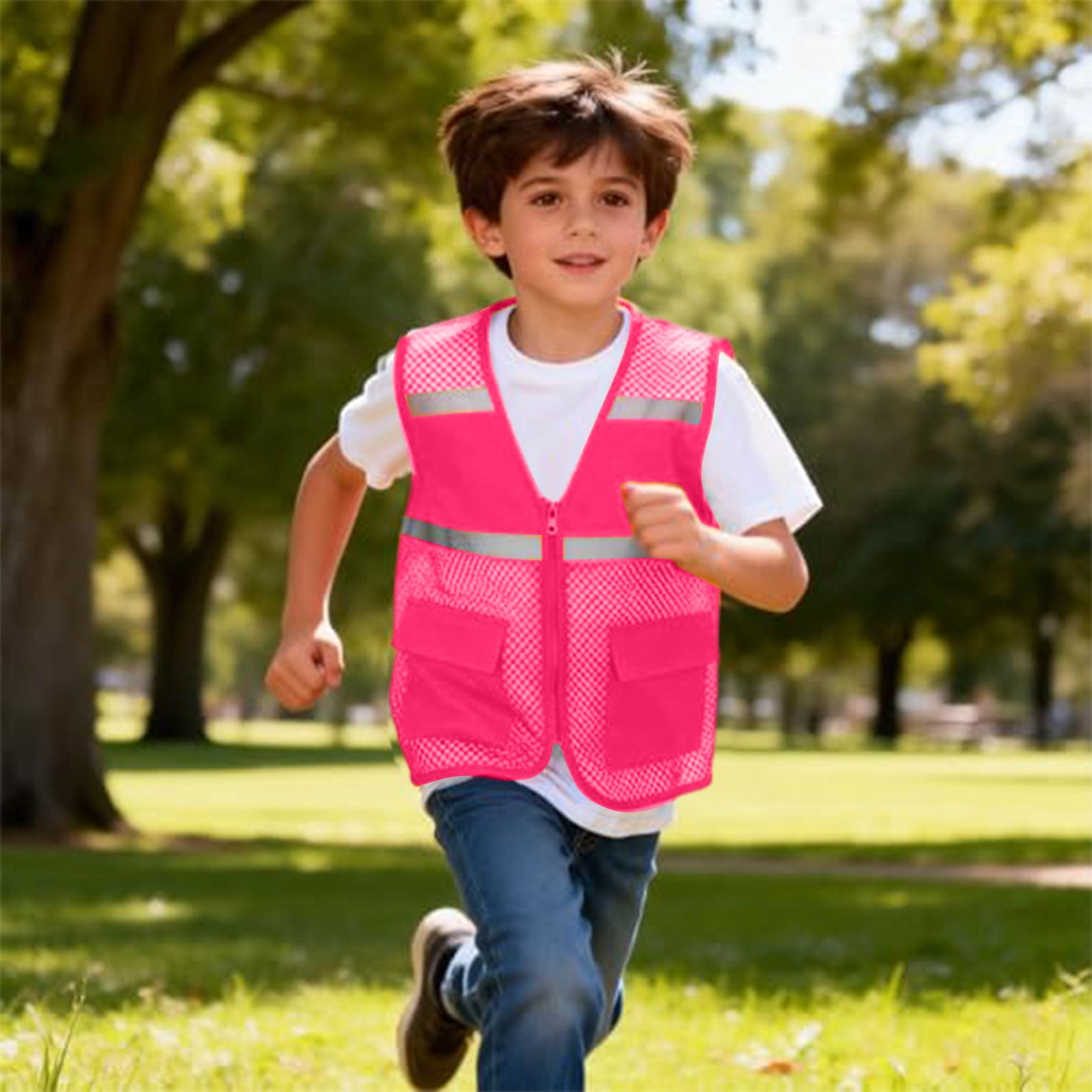 CCRFTGI Kids Student Safety Vest Boys Girls Size 10-12 High Visibility ...