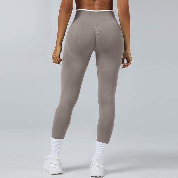 CCRFTGI Leggings for Women Butt Lifting High Waisted Booty Scrunch Gym Yoga Pants Impact Sports Leggings Athletic Outdoor Tummy Control quick-dry Workout Leggings Khaki L