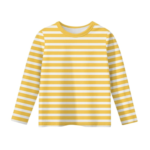CCRFTGI Long Sleeve Big Sister Shirts for Girls Size 6-7 Funny Yellow Striped T-shirt for kids Girls Fashion Round Neck Shirts Soft Fall Spring Gifts for Girls Yellow 9-10 Years