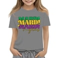 thumbnail image 1 of CCRFTGI Mardi Gras Shirt for Child Girls Size 10-12 Funny Mardi Gras Letter Shirts Fashion Beads Tee Holiday Crewneck New Orleans Party Custume Tops Gray 2-3 Years, 1 of 3