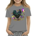 thumbnail image 1 of CCRFTGI Mardi Gras Shirt for Children Girls 10-12 Cute Carnival Themed T Shirts Fashion Beads T-Shirt Party Crewneck New Orleans Party Custume Tops Gray 9-10 Years, 1 of 3