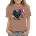 thumbnail image 1 of CCRFTGI Mardi Gras Shirt for Children Girls Size 8 Cute Carnival Themed Shirts Trendy Beads Tee Party Crew Neck New Orleans Party Custume Tops Light Brown 2-3 Years, 1 of 3