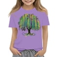 thumbnail image 1 of CCRFTGI Mardi Gras Shirt for Child Girls Size 7 Cute 0 T Shirts Trendy Beads Tee Holiday Crewneck Gift T-Shirt Purple 11-12 Years, 1 of 3