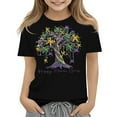 thumbnail image 1 of CCRFTGI Mardi Gras Shirt for Children Girls Size 7 Cute Bead Tree Shirts Trendy Beads T-Shirt Party Crewneck Gift T-Shirt Black 11-12 Years, 1 of 3