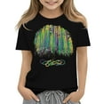 thumbnail image 1 of CCRFTGI Mardi Gras Shirt for Kids Girls Size 10-12 Funny 0 T Shirts Fashion Beads Tee Party Crew Neck Carnival T-Shirt Black 7-8 Years, 1 of 3