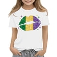 thumbnail image 1 of CCRFTGI Mardi Gras Shirt for Kids Girls Size 10-12 Funny Mardi Gras Lips Shirts Trendy Beads Tee Party Crewneck Gift T-Shirt White 2-3 Years, 1 of 3