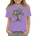 thumbnail image 1 of CCRFTGI Mardi Gras Shirt for Kids Girls Size 8 Funny Bead Tree Shirts Trendy Beads Tee Party Crew Neck Gift T-Shirt Purple 5-6 Years, 1 of 3