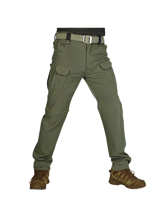 Men's Convertible Pants Zip Off Cargo Pants Lightweight Hiking Quick Dry Work Trousers to Shorts Apparel Green M