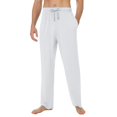 thumbnail image 1 of CCRFTGI Men’s Pajama Pants Big and Tall White Sweatpants Men Fashion Pj for Men with Pockets Drawstring Long Pants White 2XL, 1 of 9