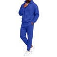 thumbnail image 1 of CCRFTGI Mens 2 Piece Tracksuit Casual Sports Zipper Pullover Hoodie with Joggers Fall Winter Travel Lounge Two Piece Set Royal Blue L, 1 of 6