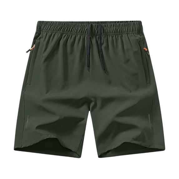 CCRFTGI Mens Athletic Shorts Casual Running Shorts Quick Dry Workout Shorts Drawstring Lightweight Gym Basketball Shorts Men With Zipper Pockets Army Green 2XL