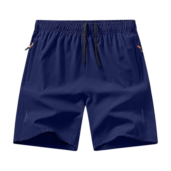 CCRFTGI Mens Athletic Shorts Casual Running Shorts Quick Dry Workout Shorts Drawstring Lightweight Gym Basketball Shorts Men With Zipper Pockets Navy 2XL