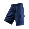 thumbnail image 1 of CCRFTGI Mens Cargo Shorts Casual Elastic Waist Work Shorts Relaxed Fit Hiking Short Pants with Multi Pockets Navy 3XL, 1 of 6