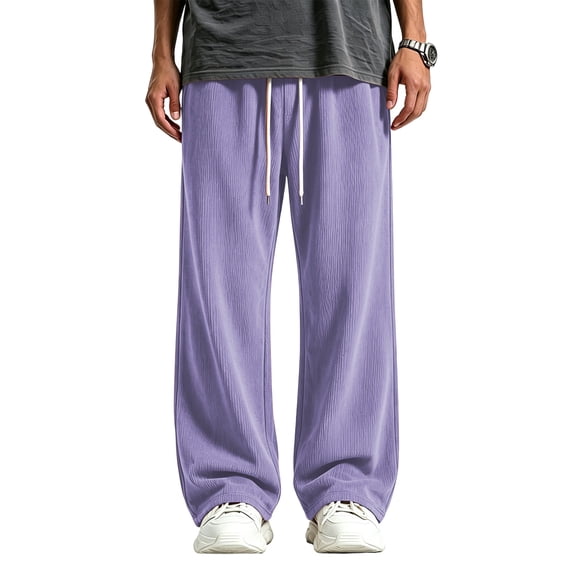 CCRFTGI Mens Corduroy Pants Baggy Wide Leg Soft Casual Pants Relaxed ...