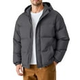 thumbnail image 1 of CCRFTGI Mens Jacket Warm Windproof Jacket Big and Tall Thickened Puffer Jacket Soft Winter Coat with hooded Dark Gray M, 1 of 5