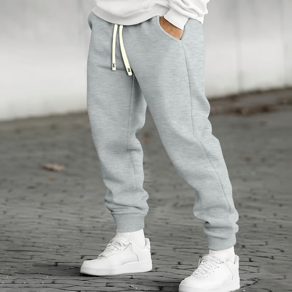 CCRFTGI Mens Joggers with Pockets Lightweight Sweatpants for Men Pants Athletic Workout Running Track Gym Light Gray XL