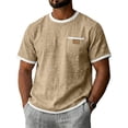 thumbnail image 1 of CCRFTGI Mens Shirts Big and Tall Short Sleeve Crew Neck T-Shirts Summer Athletic Lightweight Tee Shirts for Men with Pocket Khaki M, 1 of 7