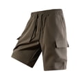 thumbnail image 1 of CCRFTGI Mens Shorts Cargo Casual Elastic Waist Work Shorts Loose Fit Hiking Short Drawstring Pants with Multi Pockets Coffee XL, 1 of 6