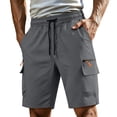 thumbnail image 1 of CCRFTGI Mens Shorts Cargo Casual Work Lounge Shorts Loose Fit Outdoor Short Drawstring Pants with Multi Pockets Dark Gray XL, 1 of 5