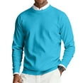 thumbnail image 1 of CCRFTGI Mens Sweaters 2025 Fashion Big and Tall Ribbed Solid Color Sweater Lightweight Long Sleeve Crewneck Sweater Pullover Knit Sweater Top Cyan 4XL, 1 of 7