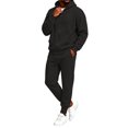 thumbnail image 1 of CCRFTGI Mens Tracksuit 2 Piece Set Athletic Casual Zipper Long Sleeve Pullover Joggers Fall Winter Travel Lounge Matching Outfits Black XL, 1 of 6
