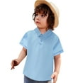 thumbnail image 1 of CCRFTGI Pique Polo Shirt for Girls Back To School School Uniform Boys Shirts 2025 Summer Lapel Collar Sky Blue T Shirt Plain Short Sleeve Shirt,Sky Blue 4-5 Years, 1 of 5