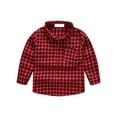 thumbnail image 1 of CCRFTGI Plaid Shirt for Boys Girls Essentials Long Sleeve Kids Clothes Casual Size 10-12 Button Down Fall Trendy Shirts Red 11-12 Years, 1 of 2
