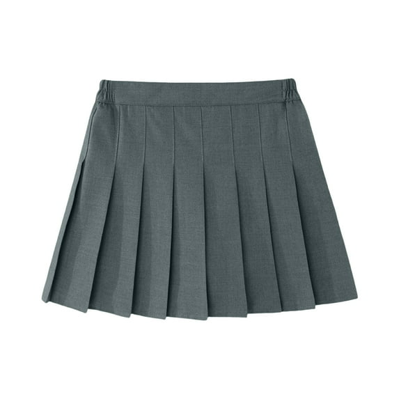 CCRFTGI Pleated Skirt for Children Girls Size 7 Elastic Waist Athletic Tennis Uniform 2026 Summer Skirts Gray 5-6 Years