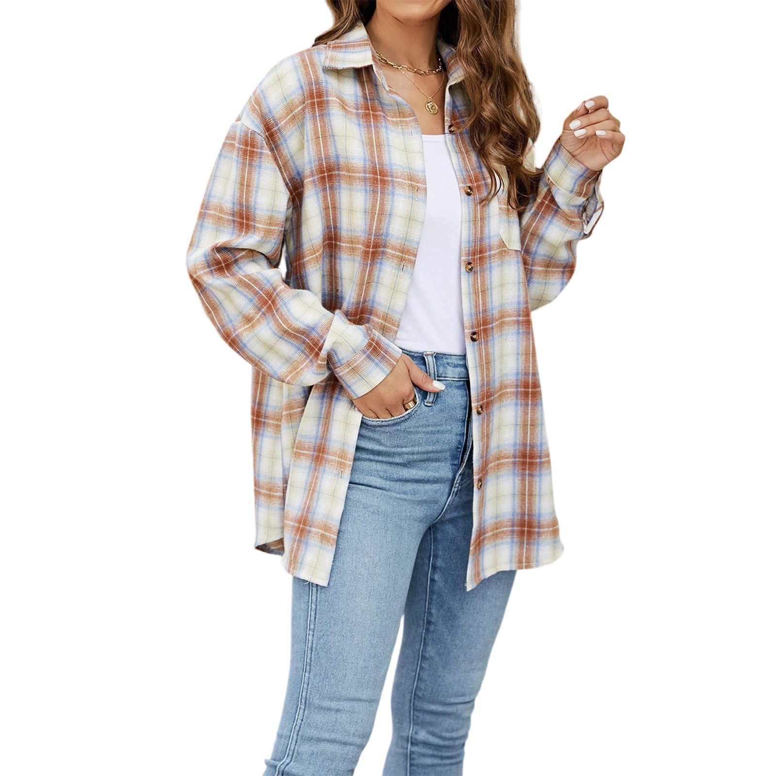 CCRFTGI Plus Size Shirts for Women Fashion Long Sleeve Jackets 2025 ...