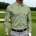 thumbnail image 1 of CCRFTGI Polo Long Sleeve Shirts for Men Soft Lightweight Business Stylish Golf Casual Wear Tees Mint Green S, 1 of 4