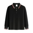 thumbnail image 1 of CCRFTGI Polo Shirts for Boys Size 8 Back To School Classic Fit Quick Dry School Uniform Pique Golf Long Sleeve Polo Comfort Lapel Collar Tshirt Black 6-7Y, 1 of 3