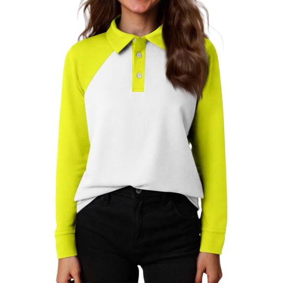 CCRFTGI Polo Shirts for Child Girls Size 10-12 School Uniform raglan Color block Shirt Athletic Sport Pique Collared Polos Casual Quick Dry Summer T-Shirts Yellow 13-14 Years