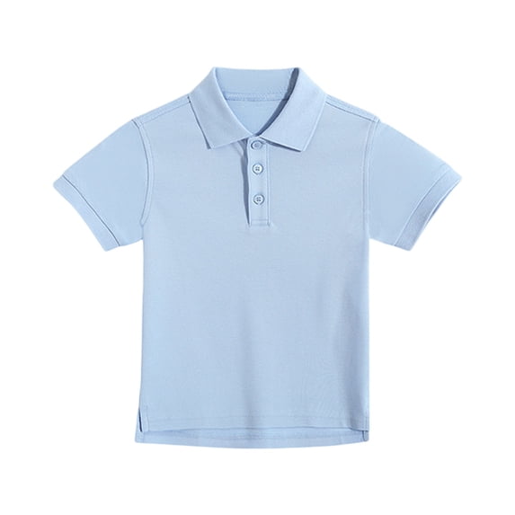 CCRFTGI Polo Shirts for Child Girls Size 7 School Uniform Print Shirt Golf Tennis Lapel Button Collared Polo Lightweight Quick Dry 2026 Summer Tops Light Blue 12-13 Years