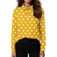 thumbnail image 1 of CCRFTGI Polo Shirts for Child Girls Size 7 Uniform Polka Dots Shirts Athletic Sport Pique Collared Polos Casual Quick Dry Summer polo shirts Yellow 9-10 Years, 1 of 5