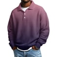 thumbnail image 1 of CCRFTGI Polo Shirts for Men Casual Waffle V-Neck Collared Blouse Loose Fit Button Textured T-Shirts Golf Long Sleeve Spring Day Pullover Sweater Dark Blue L, 1 of 3