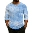 thumbnail image 1 of CCRFTGI Polo Shirts for Men Henley 3/4 Sleeve Raglan Big and Tall Tie Dye T Shirts Jersey Baseball Button Up Classic Summer Fall Blouse Tops Light Blue L, 1 of 7
