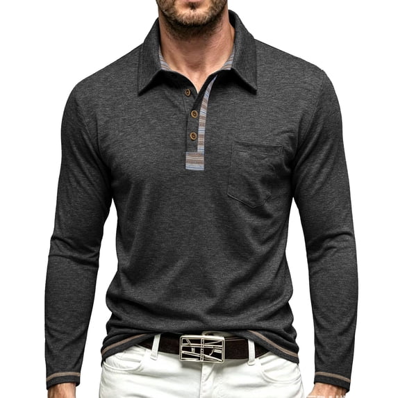 CCRFTGI Polo Shirts for Men Lightweight Soft Collared Business Golf Casual Wear Tops Tees Dark Gray 3XL