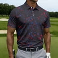 thumbnail image 1 of CCRFTGI Polo Shirts for Men Wrinkle Resistant Printed Golf Shirts Slim Fashion Athletic Tees Dark Gray XL, 1 of 5
