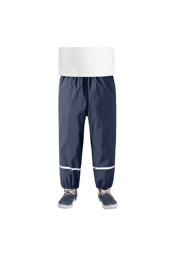 Rain Pants for Child Boys Girls Mud Dirty Proof Reflective Outdoor Pants Cozy Lightweight Windproof and Waterproof Rain Wear Navy 8-9 Years