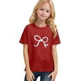 thumbnail image 1 of CCRFTGI Shirt for Children Girls 10-12 Cute Preppy Bowknot Print T Shirts Trendy Tee Summer Tops Short Sleeve Crew Neck Gift T-Shirt Red 3-4 Years, 1 of 5