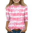 thumbnail image 1 of CCRFTGI Shirts for Girls 10-12 Ropa Ninas 10/12 Y Crew Neck Tween Girls Tops Tie Dye 3/4 Sleeve Shirts Spring Size 10 Girls Clothes Pink 7-8 Years, 1 of 5
