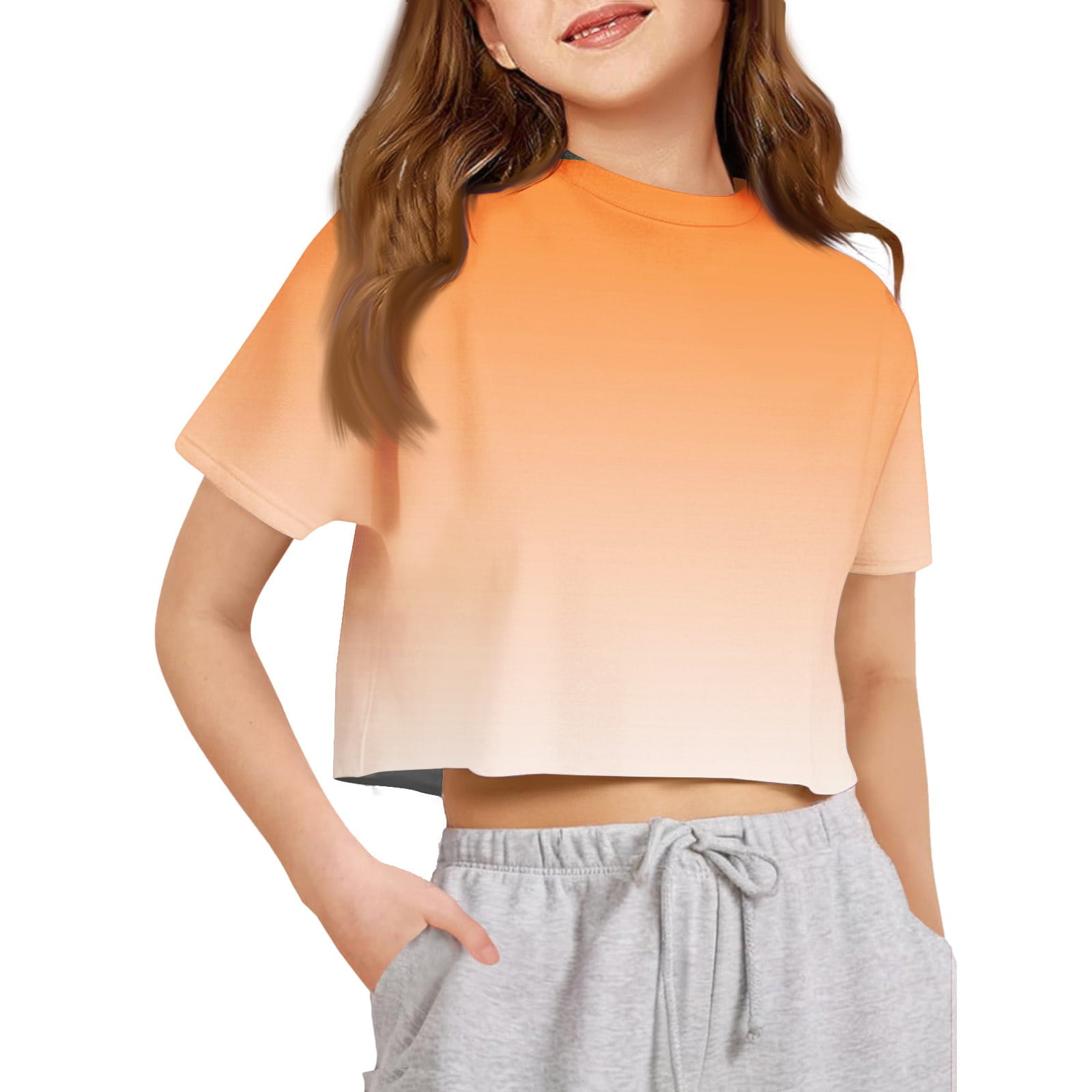 Boys Orange Cotton Regular Full Sleeve Solid T-shirt