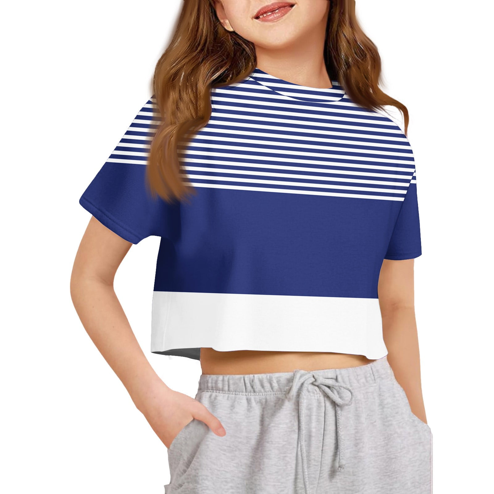 Women's Striped Dresses Summer Short Sleeve Crew Neck Color Block...