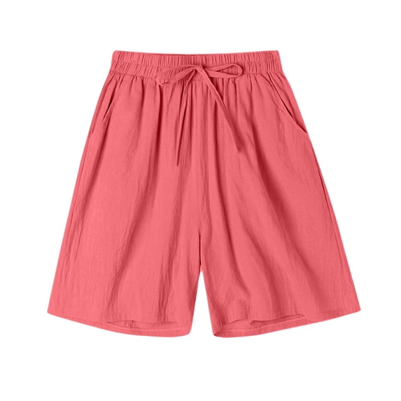 CCRFTGI Shorts for Child Girls Size 8 Athletic Elastic Waist Active Pants Comfort Wide Leg 2026 Summer Girls Fashion Shorts Vermilion 10-11 Years